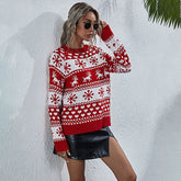 Lesmart Women's Reindeer Snowflake Ugly Christmas Sweater